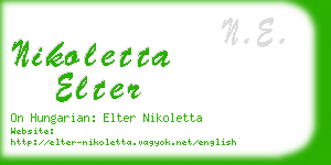 nikoletta elter business card
